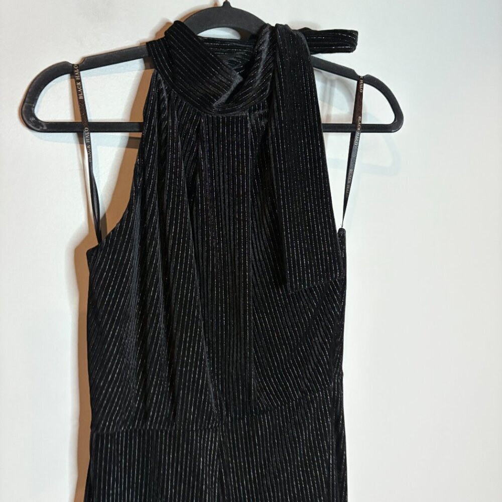 NWT Black Halo Audrey Tie Neck Jumpsuit in Magneto - Picture 3 of 8